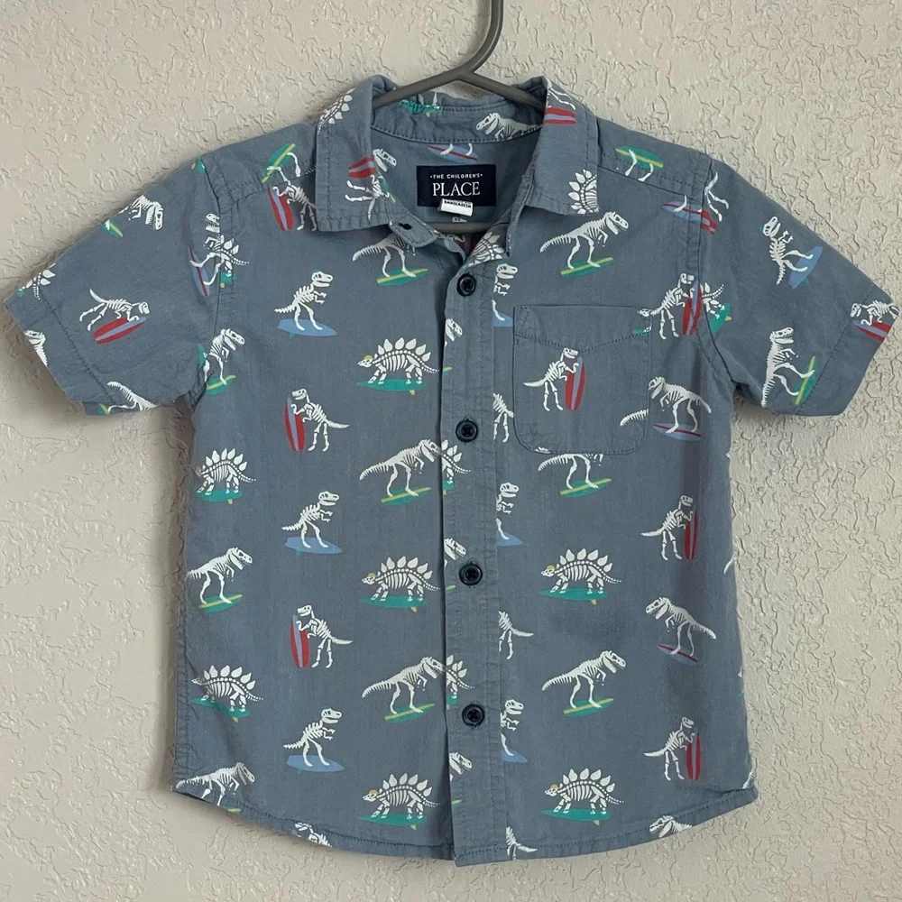 The Children’s Place Dino Button Down Size 2T